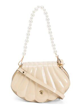 PRATESI Made In Italy Shell Crossbody With Faux Pearl Handle